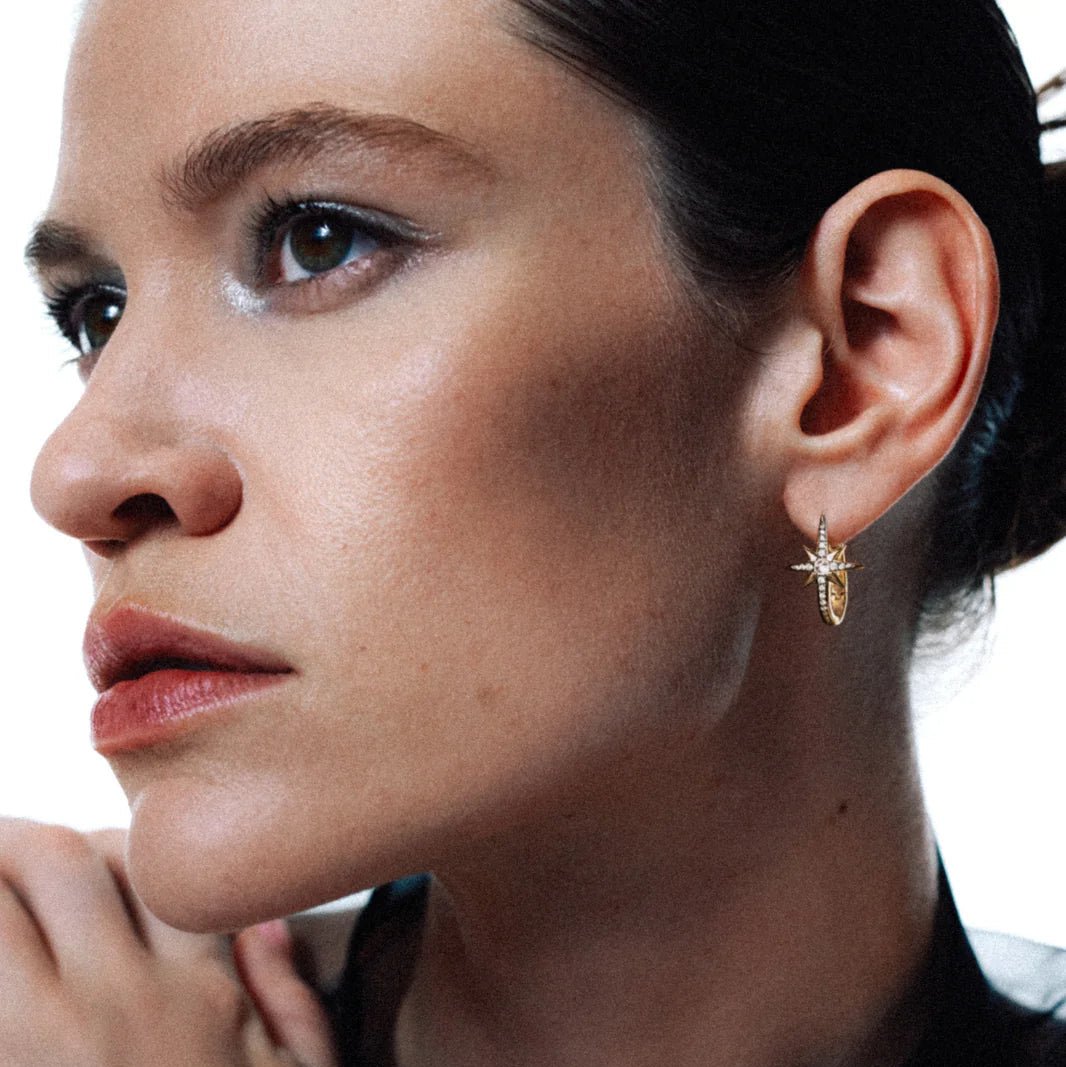 Theiya Yellow Gold Star Earrings - MUSE Shop