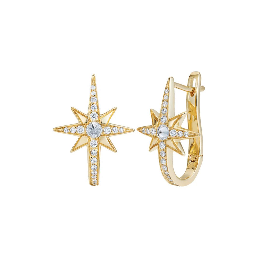 Theiya Yellow Gold Star Earrings - MUSE Shop