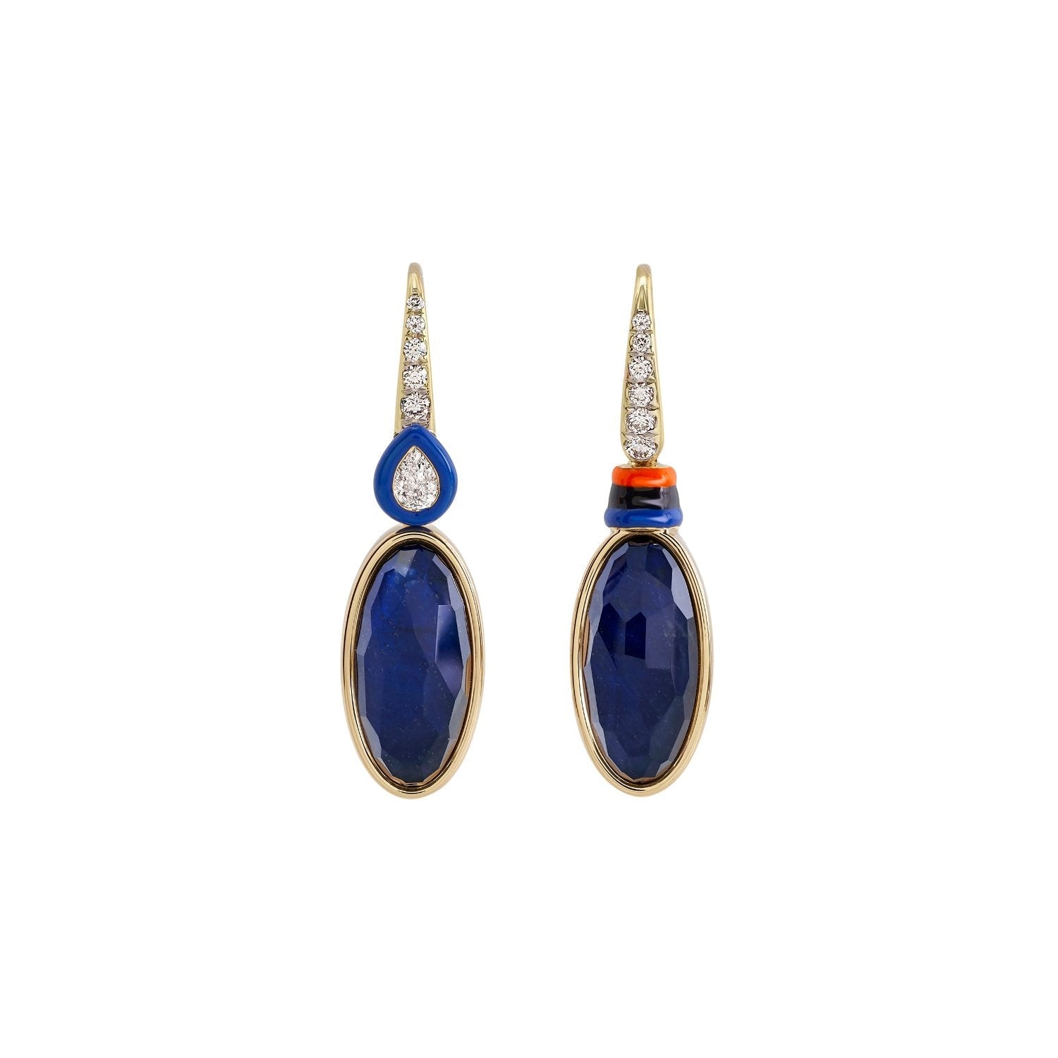 Two Colors, Blue & Orange Earrings - MUSE Shop