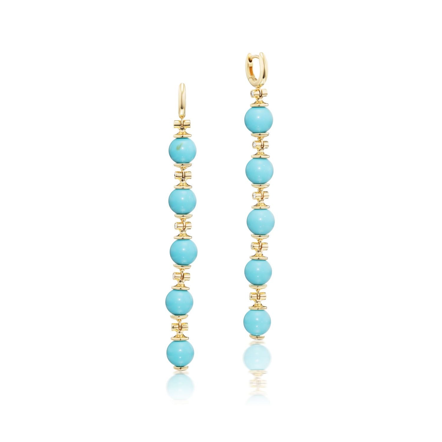 Vintage Turquoise Porto Drop Earring in Yellow Gold - MUSE Shop