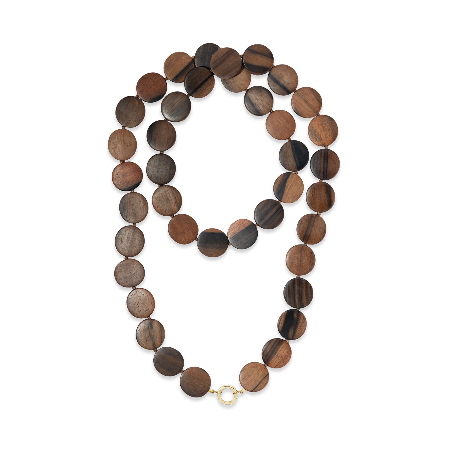 Wooden Disk Bead Necklace - MUSE Shop
