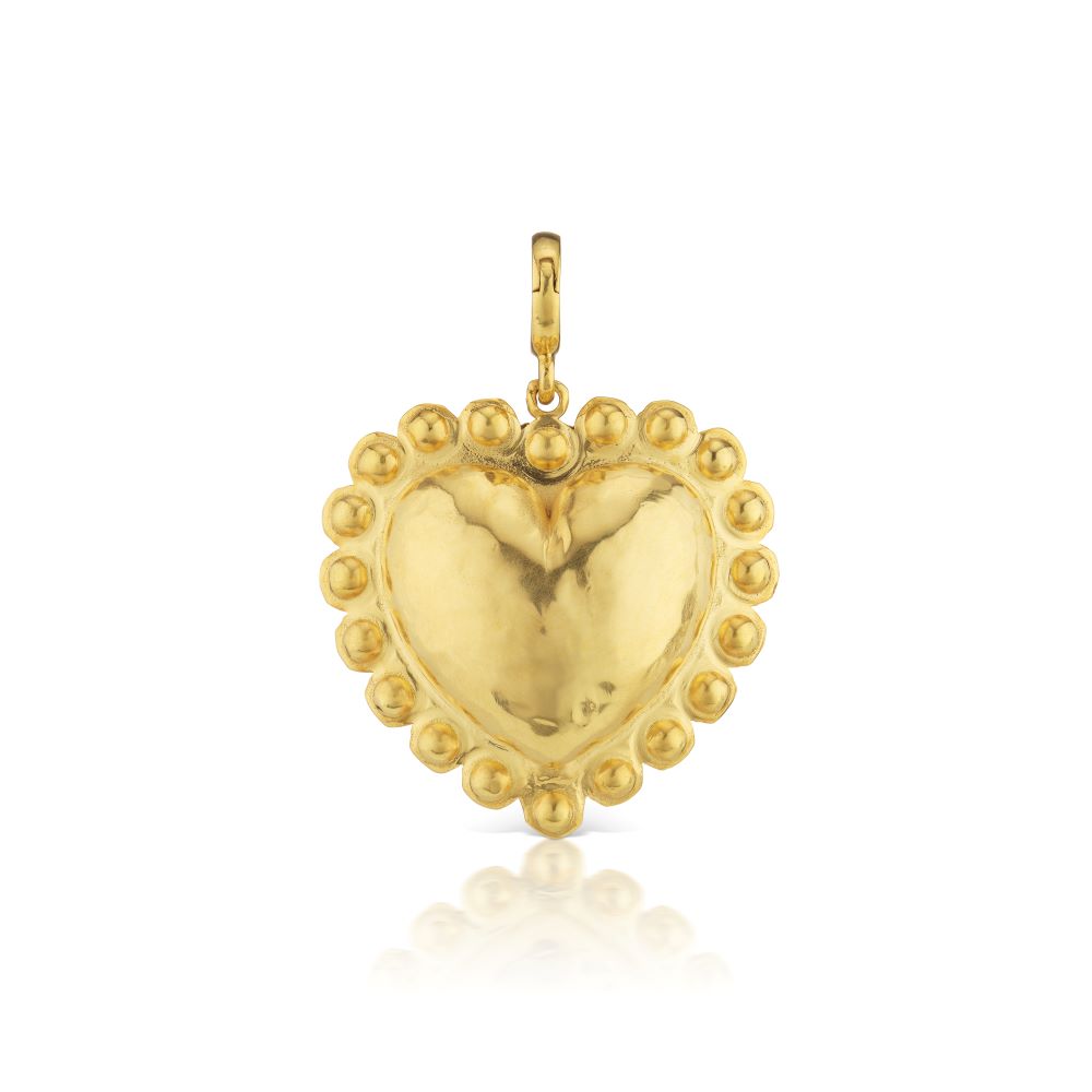 Circle Border Heart Charm