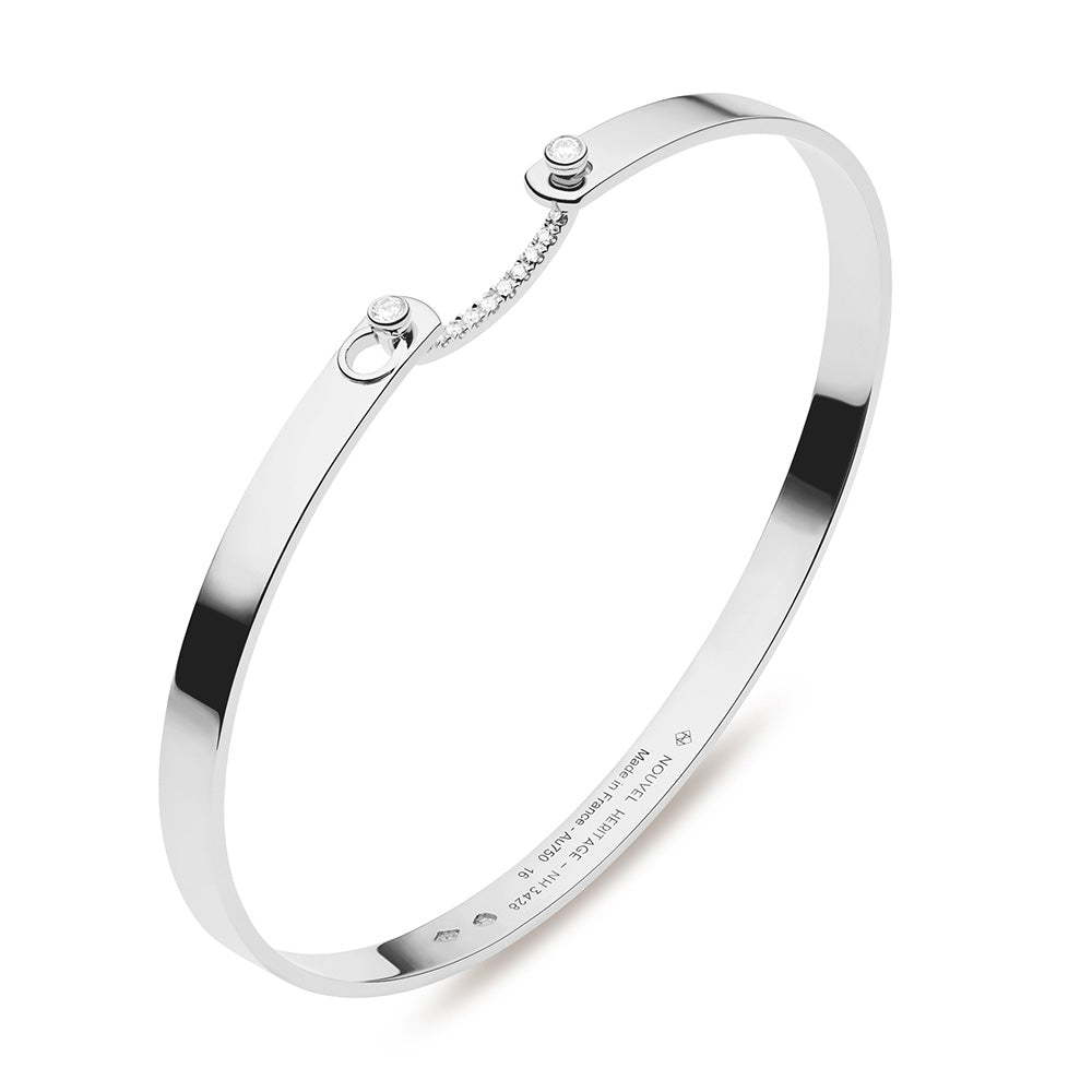 White Gold Business Meeting Mood Bangle 4mm