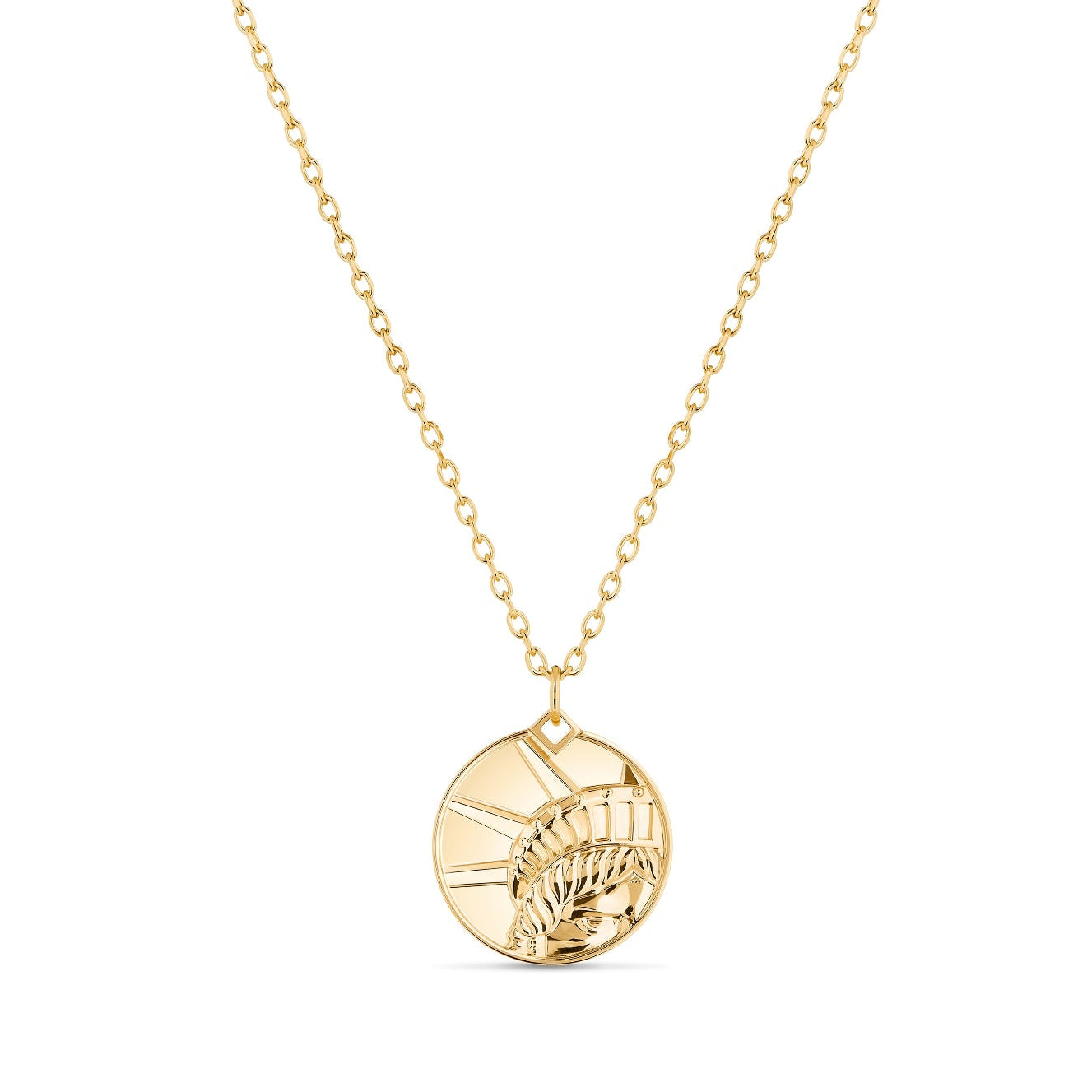 Statue of Liberte PM Medallion Necklace in Yellow Gold