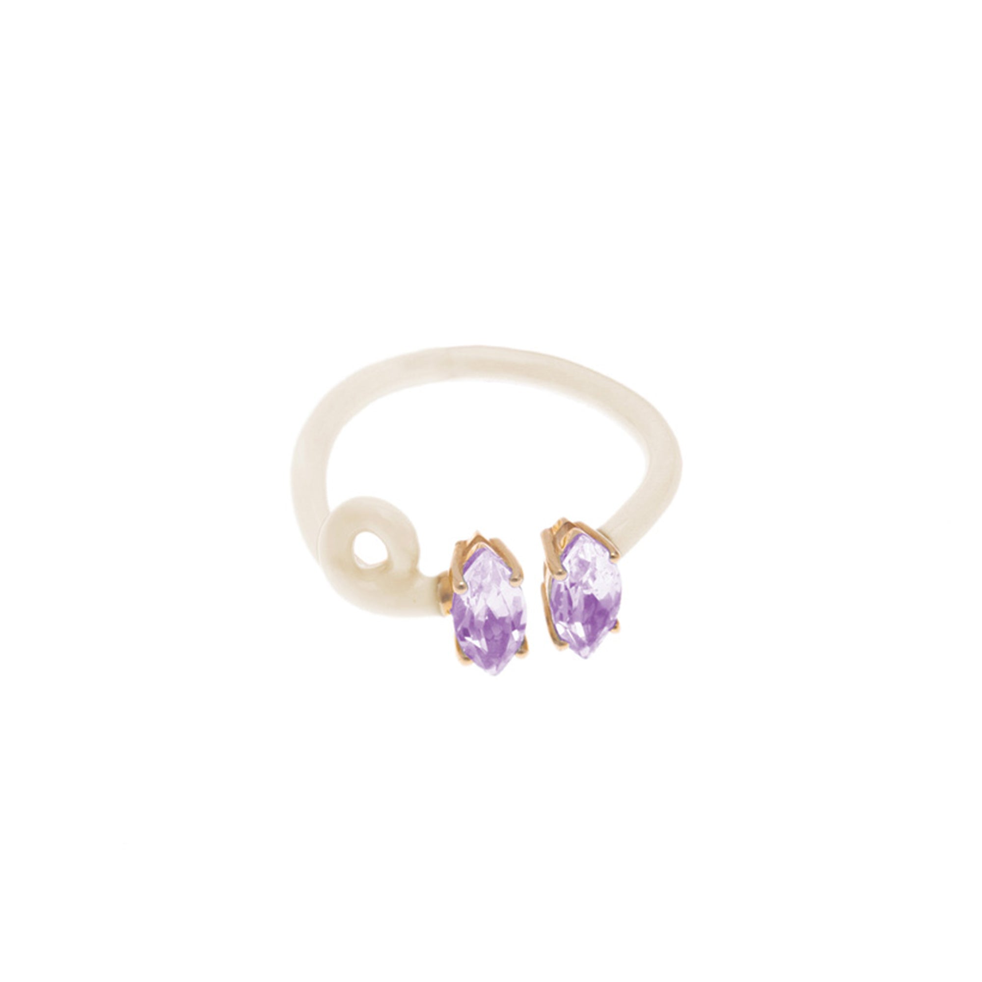 Double B Ring Panna and Amethyst