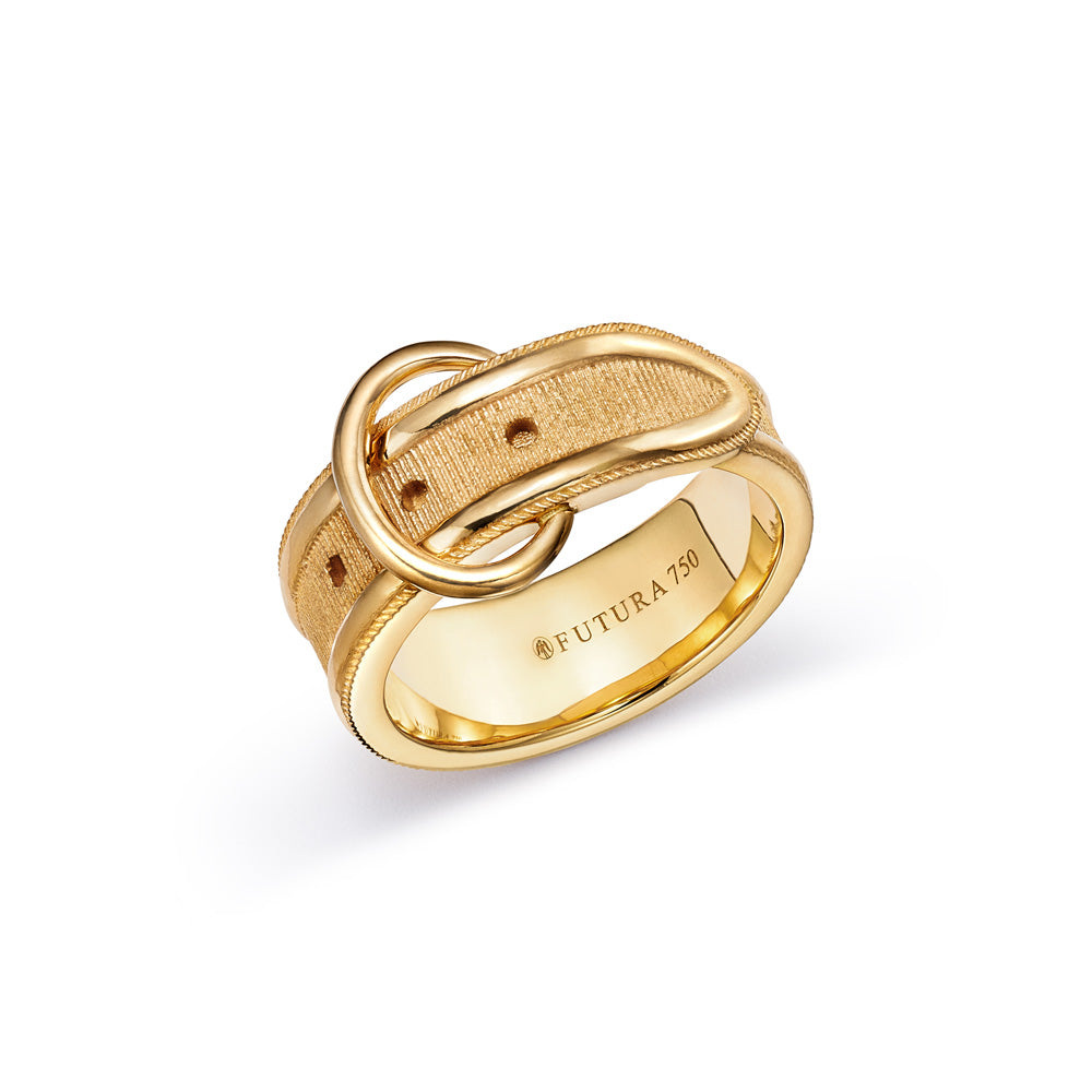 A Futura Endure Ring handcrafted with a buckle.