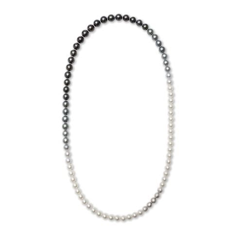 Akoya Pearl and Black Pearl Sectional Necklace