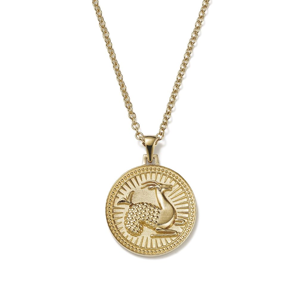 A Futura Capricorn Necklace with an image of an eagle.