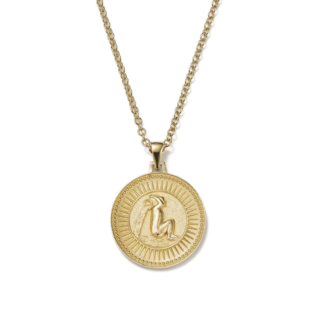 A Futura Aquarius necklace with a yellow gold coin.