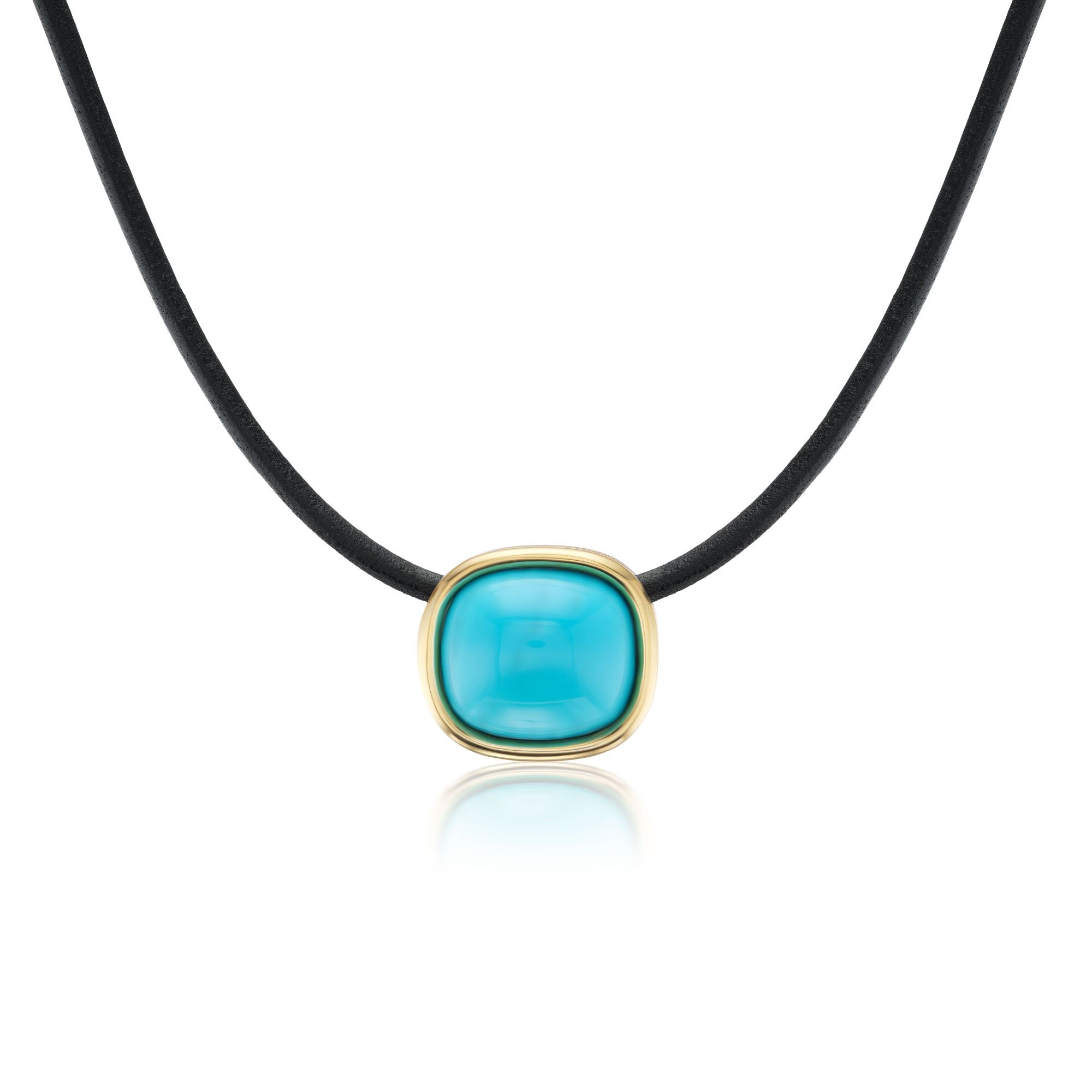 Turquoise Scuba Leather Choker