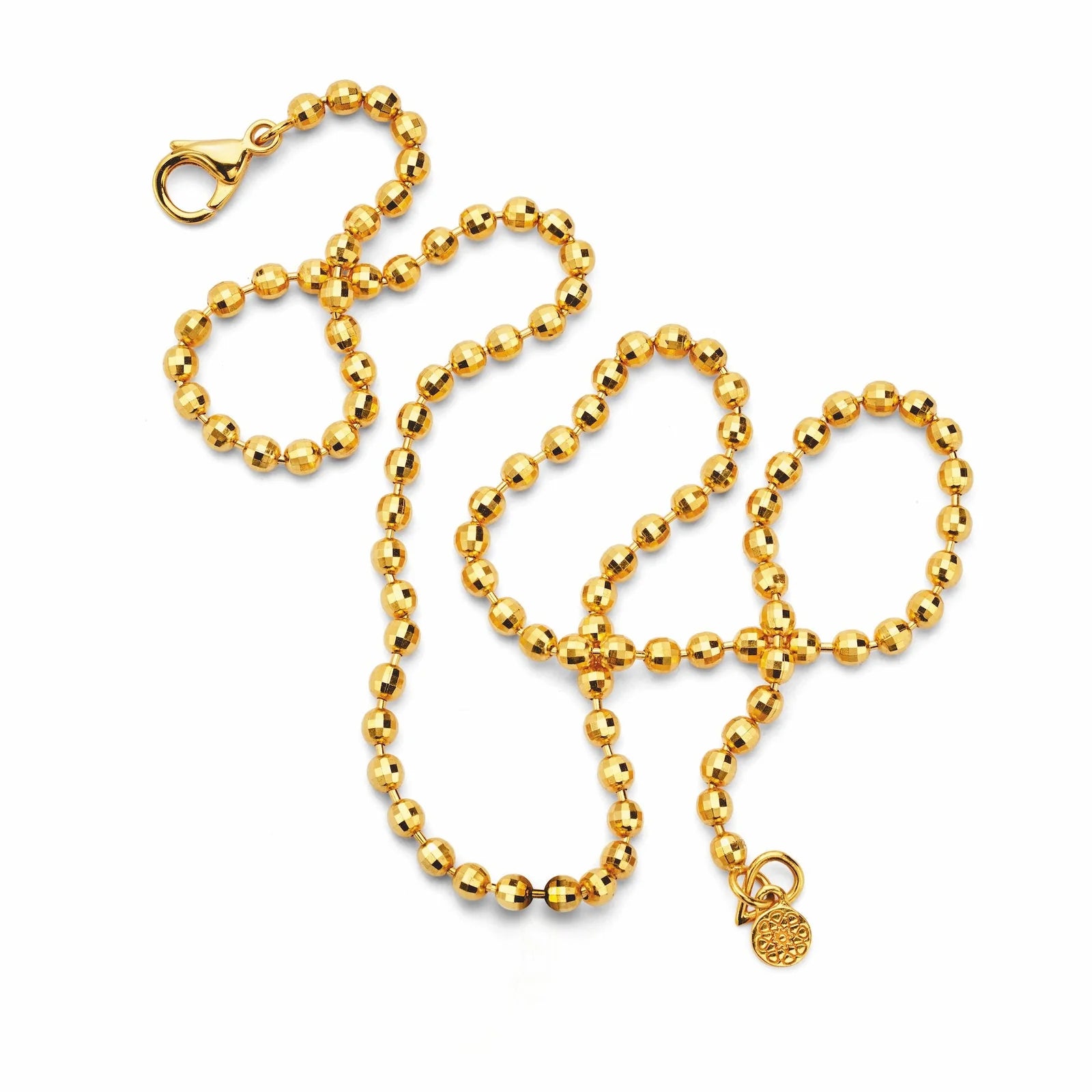 Disco Ball Chain Necklace in Yellow Gold