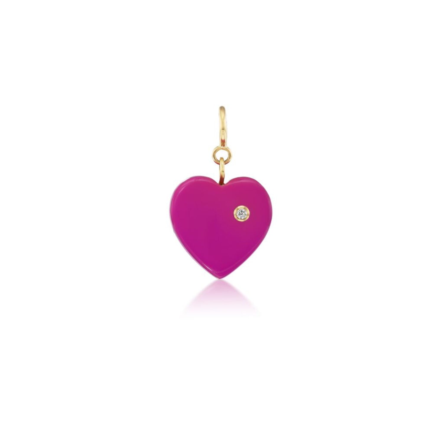 Diamond & Bakelite Purple Heart Charm