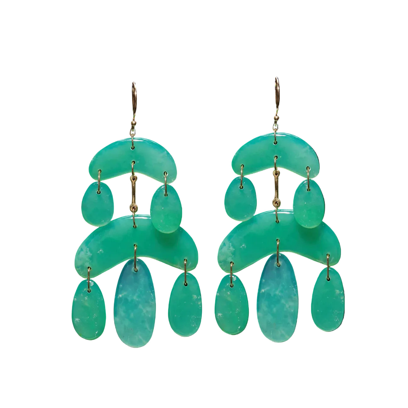 Chrysoprase Tiny Chandelier Earrings