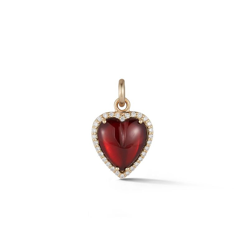 Gold Diamond & Garnet Alana Heart Charm