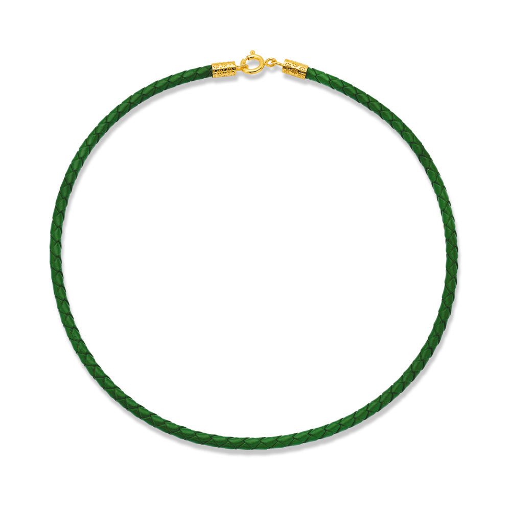 Green Faux-Leather Necklace