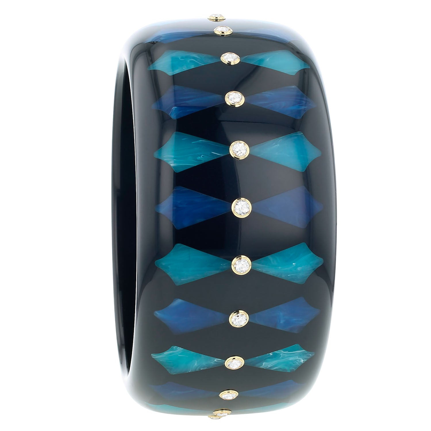 Bakelite Bangle with White Sapphires