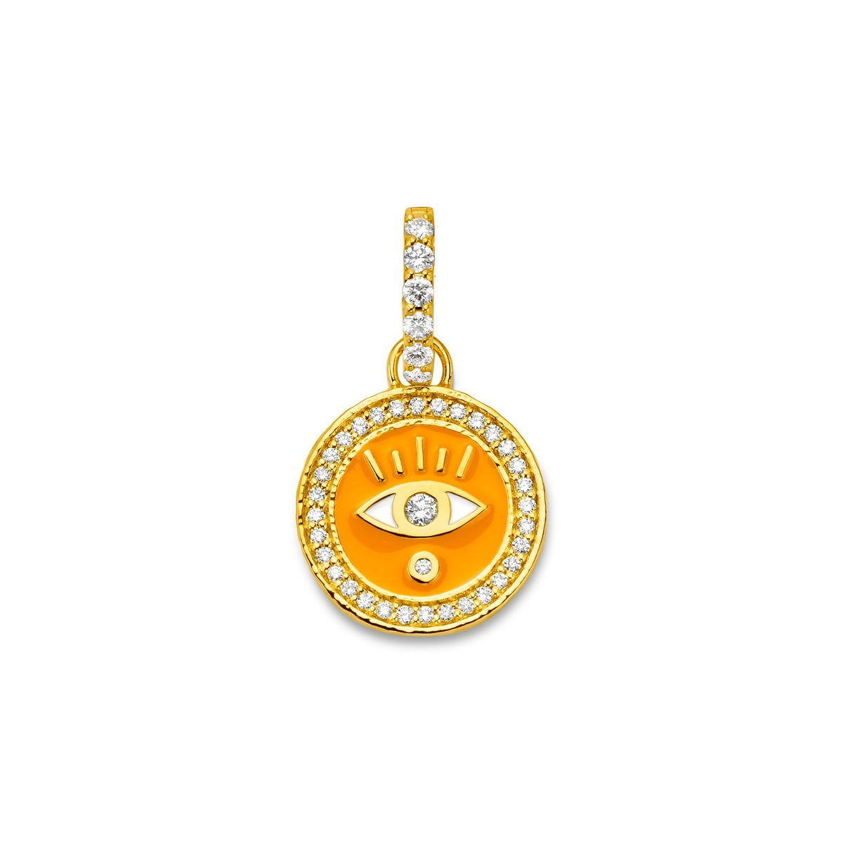 Clementine Enamel & Diamond Evil Eye Coin Charm