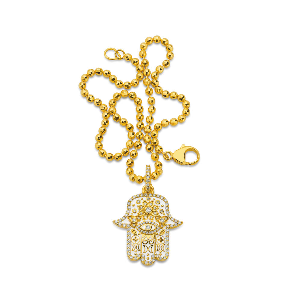 White Hamsa Pendant