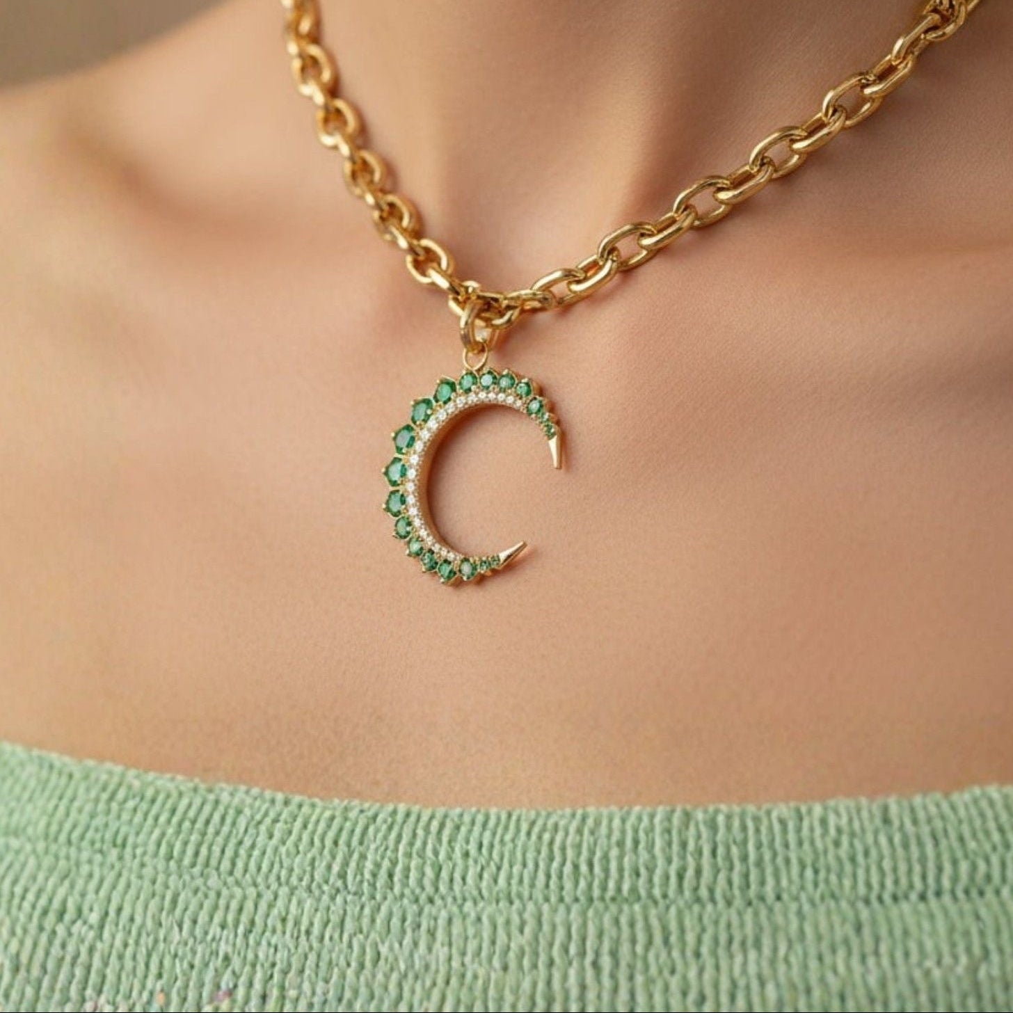 Estelle Crescent Charm