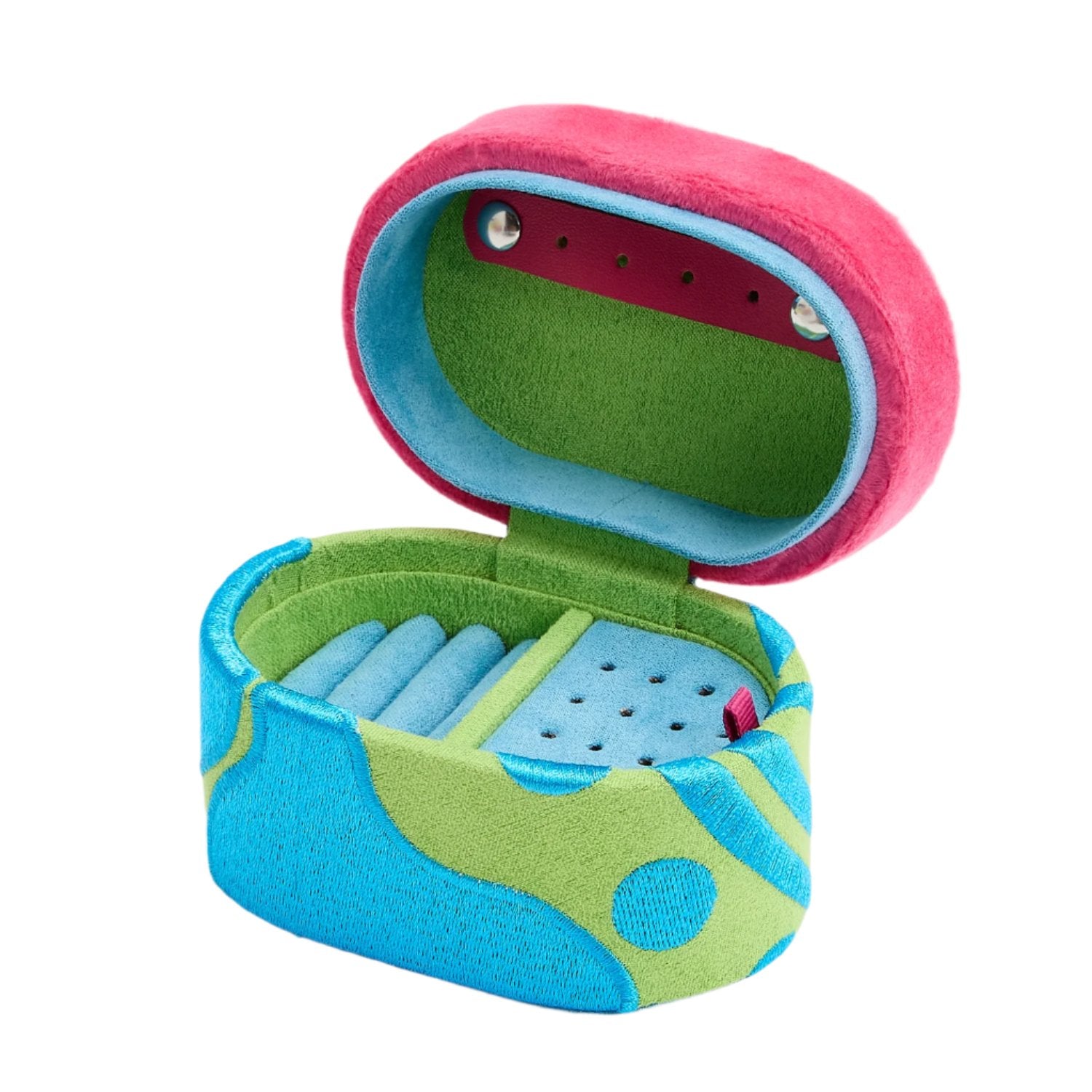 Green, Pink, & Turquoise Mini Jewelry Box