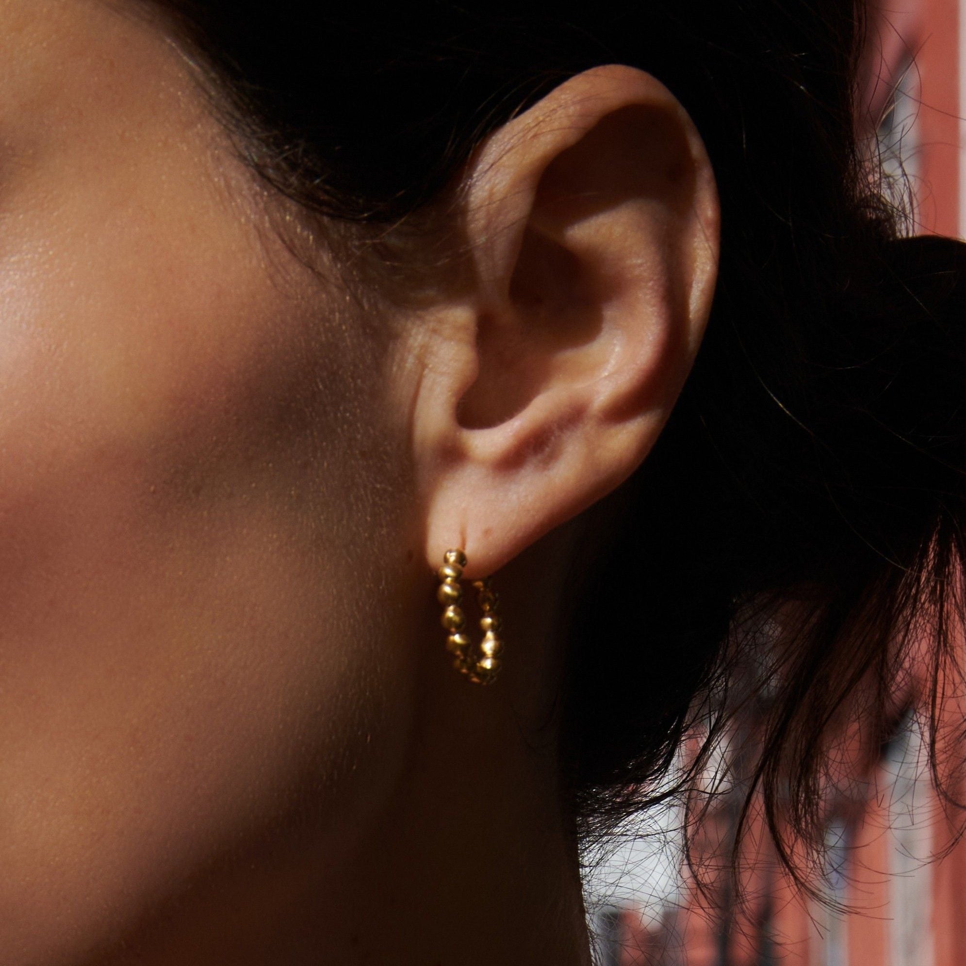 Small Demetra Hoop Earrings in Plain Gold