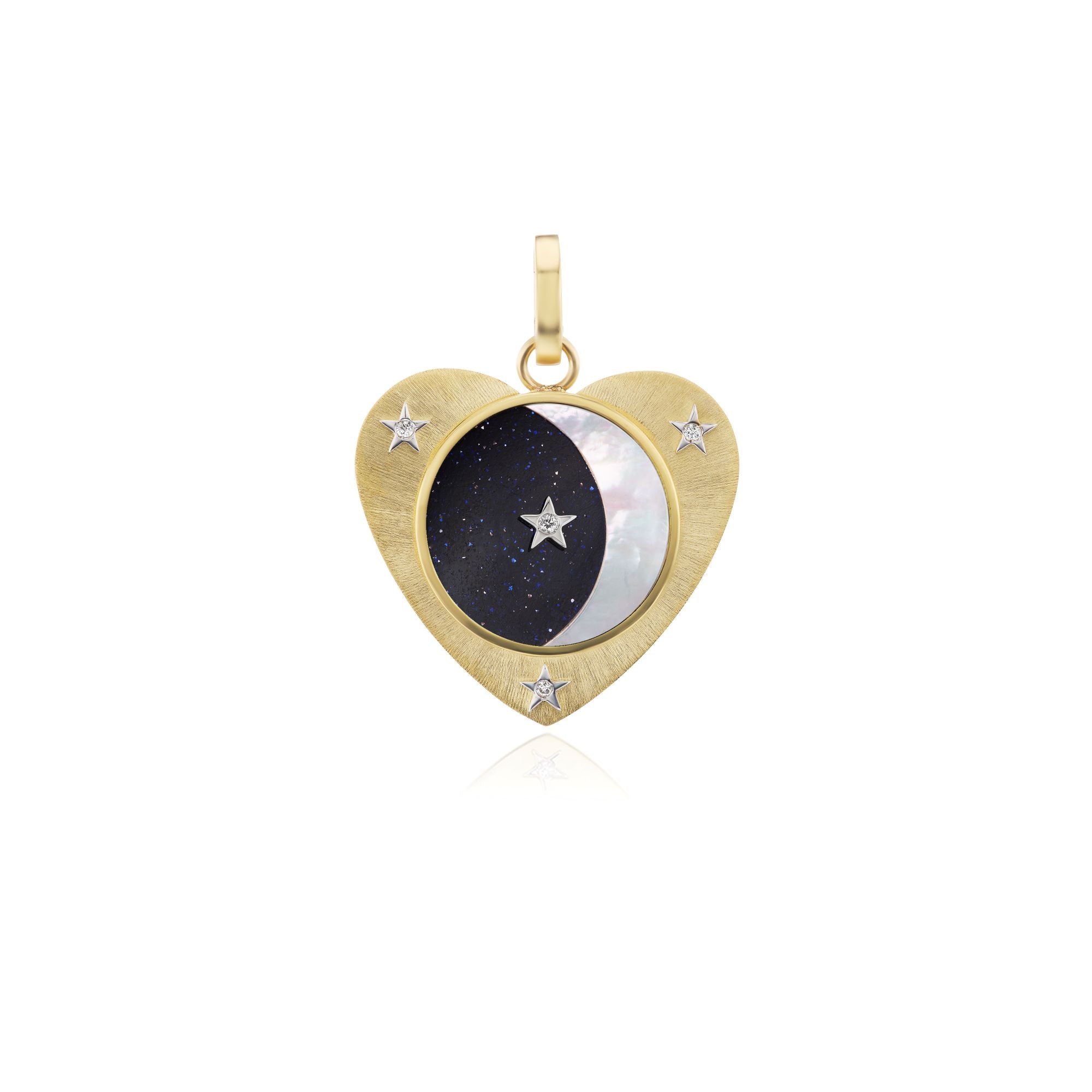 Midnight Crescent Heart Charm