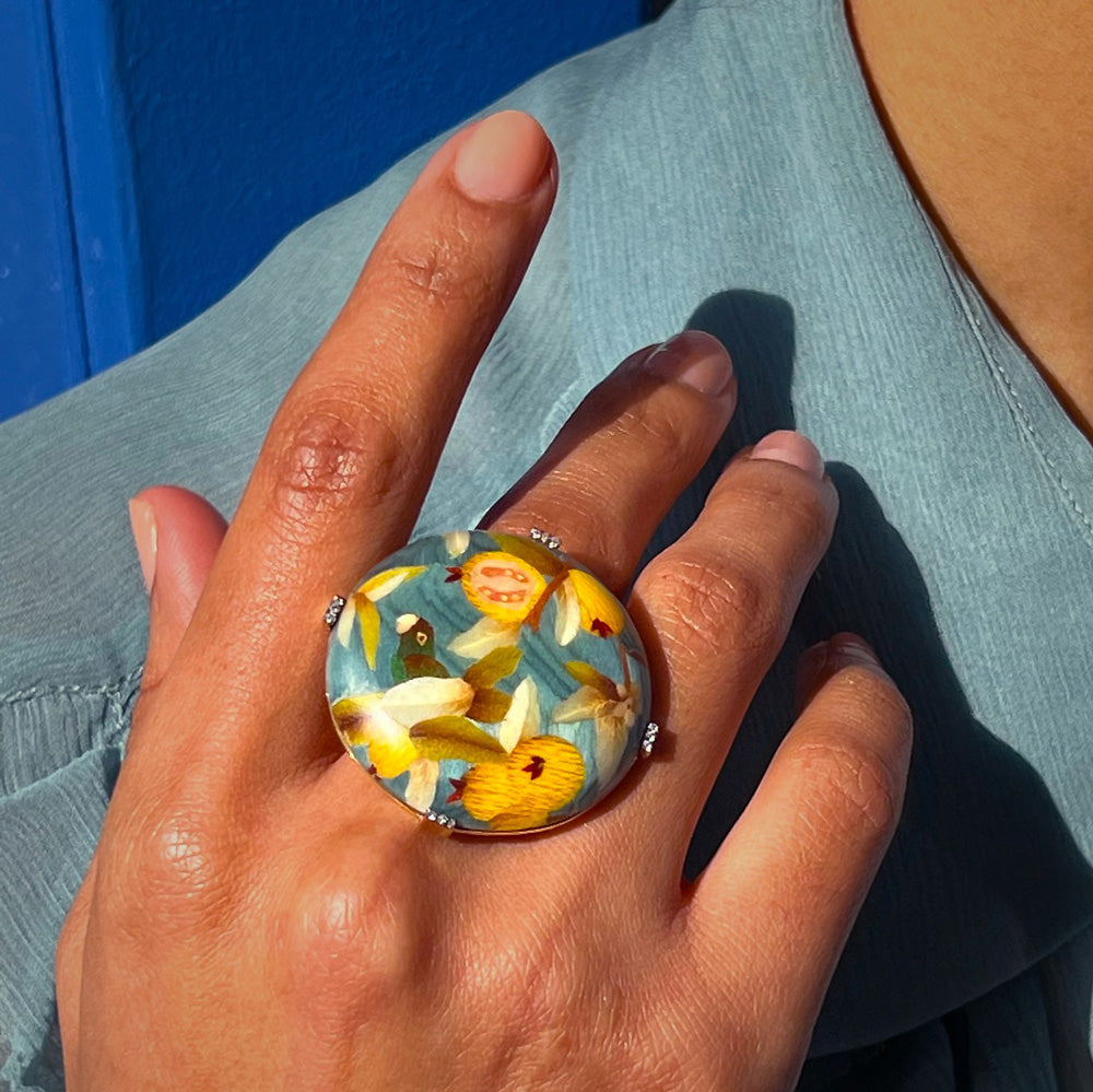 Tropical Citrus Marquetry Ring