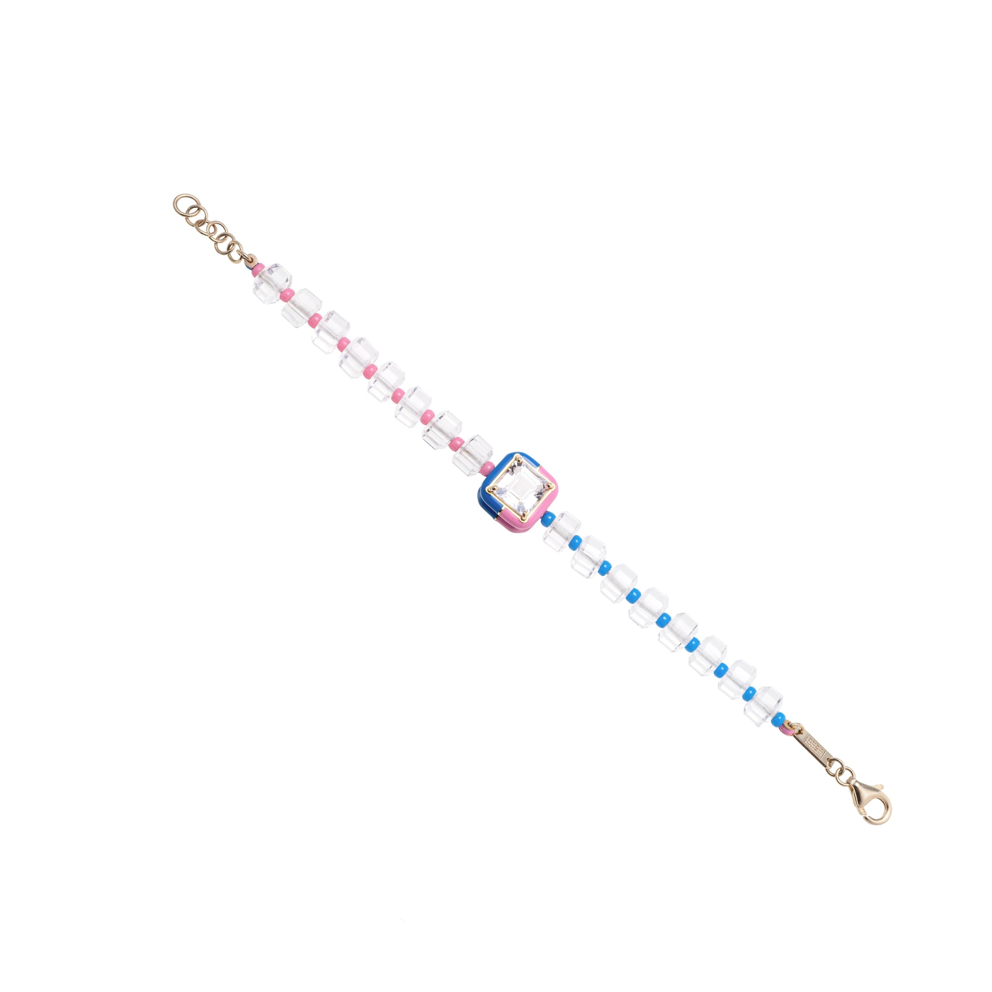 Bubblegum & Cobalt B Beaded Bracelet