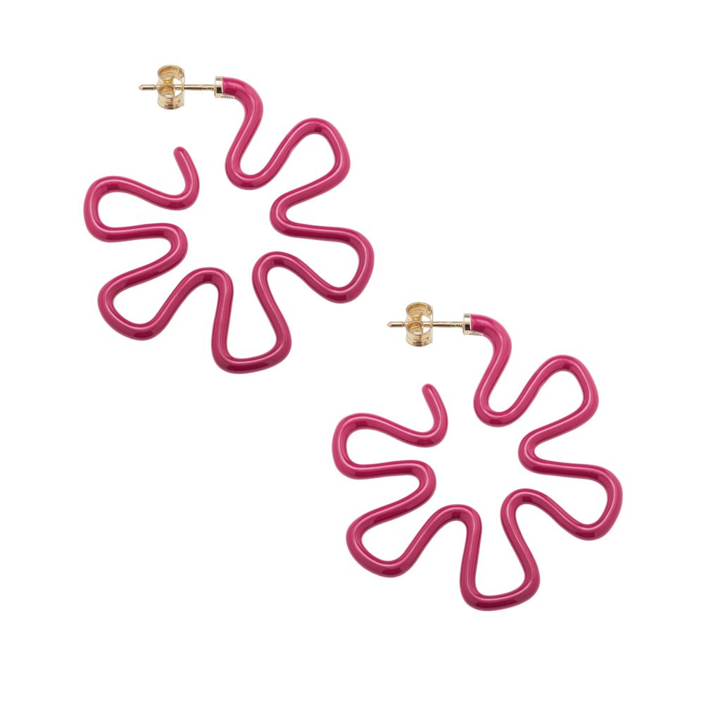 Amarena Flower Hoop Earrings
