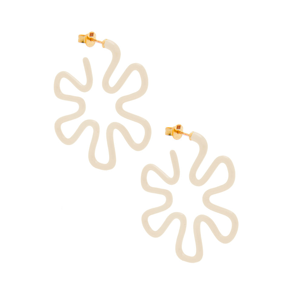 Panna Flower Hoop Earrings