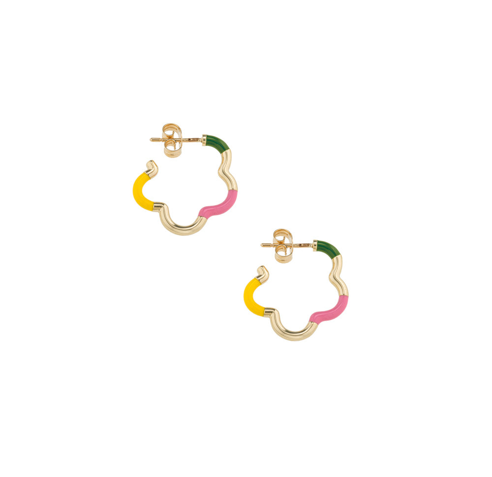 Two Mini Flower earrings on a white background.