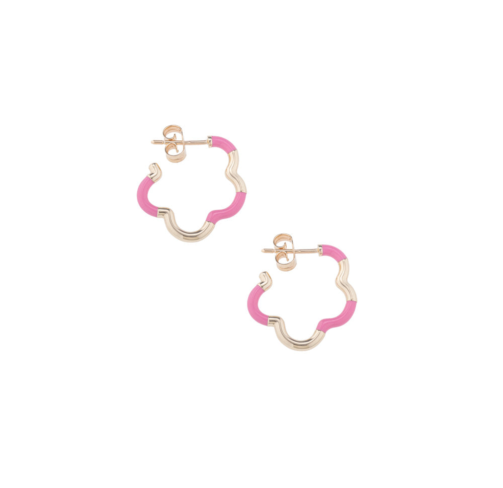 B Mini Pink & Gold Earrings