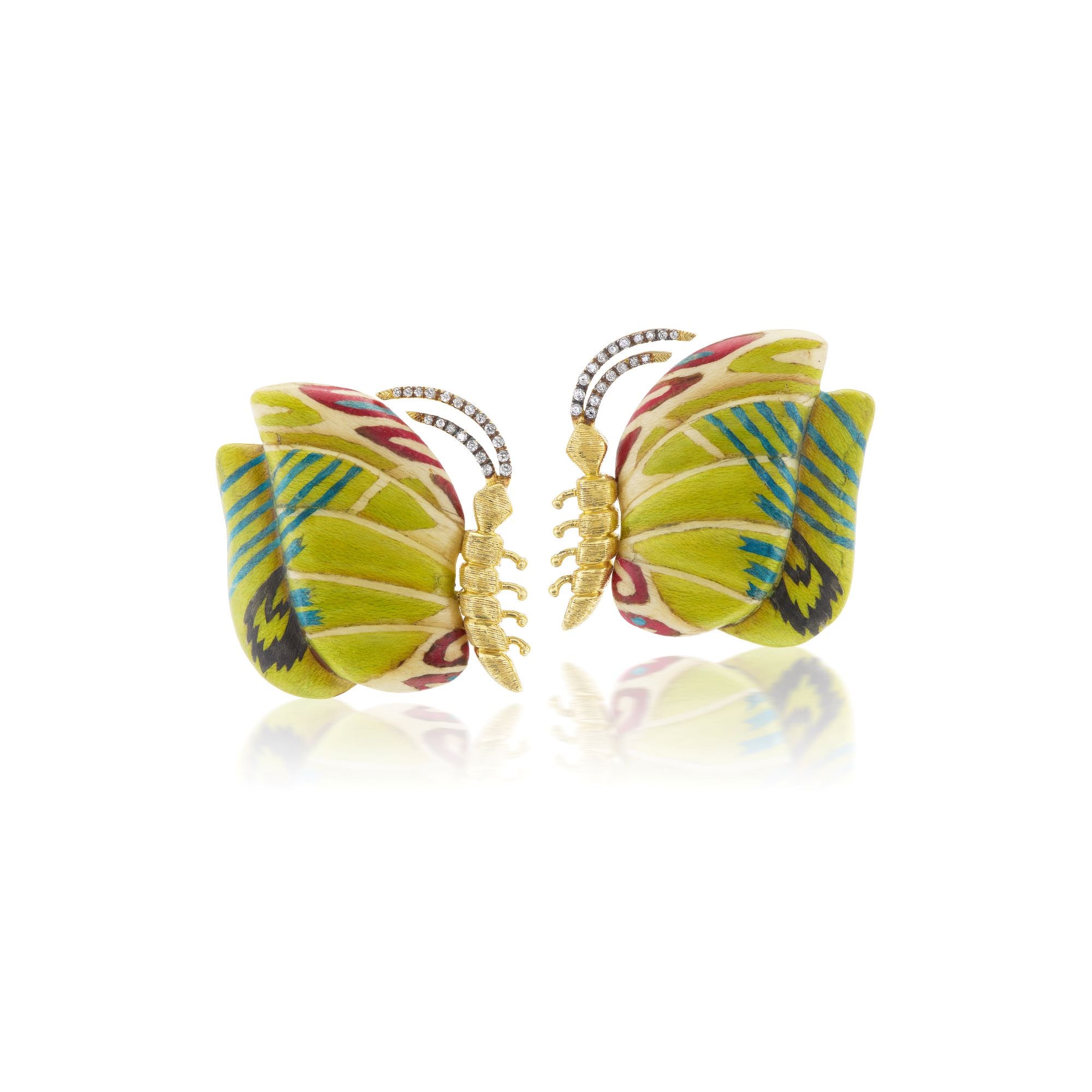 Silk Road Marquetry Butterfly Earrings