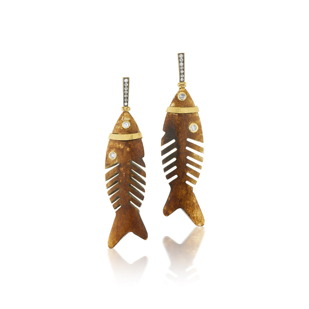 Wood Fish Earrings