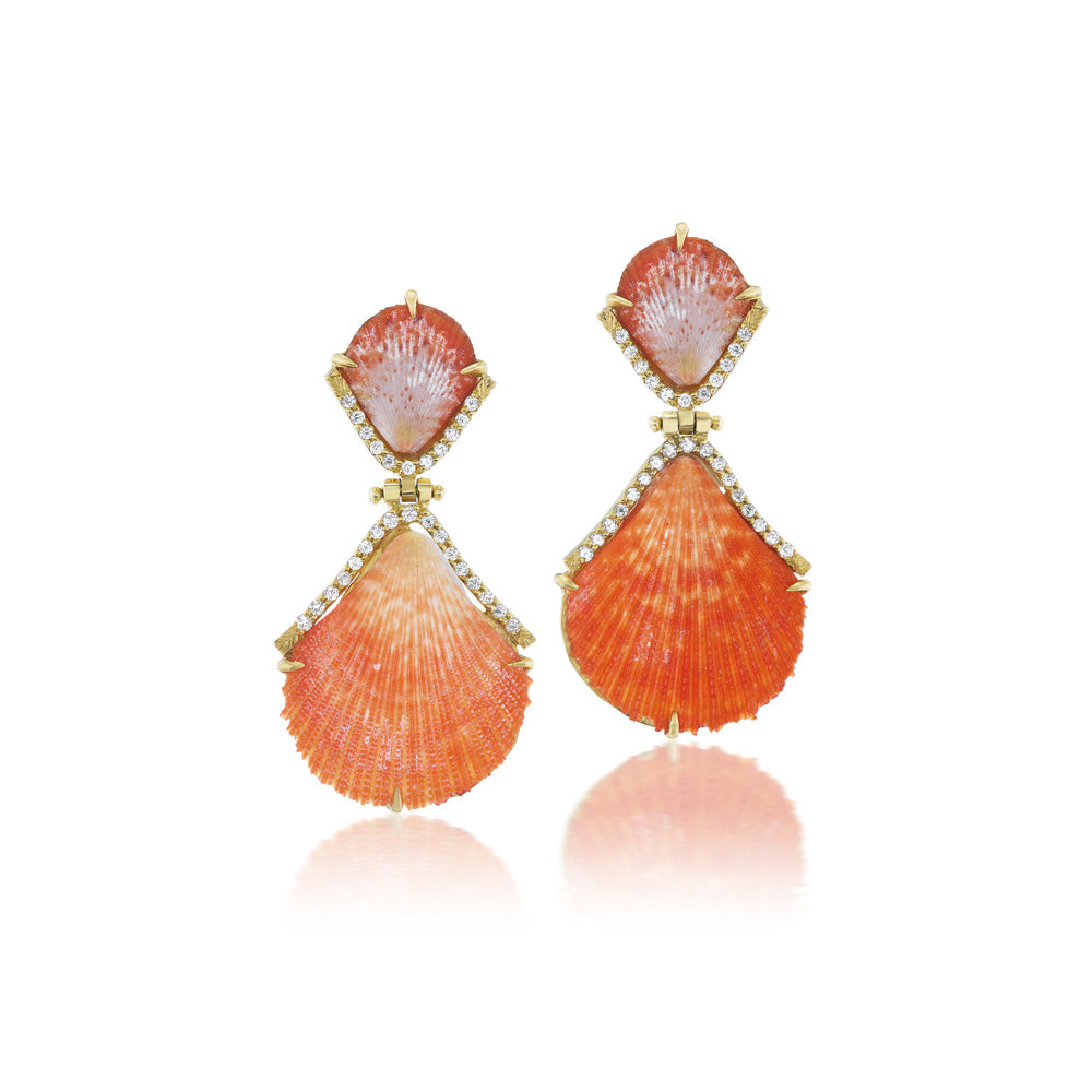 Orange Shell Earrings