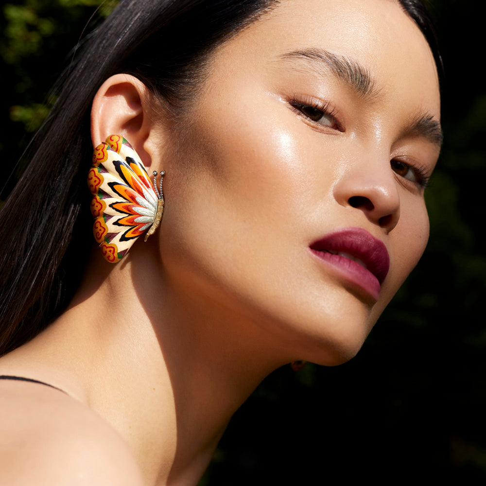 Orange Butterfly Earrings