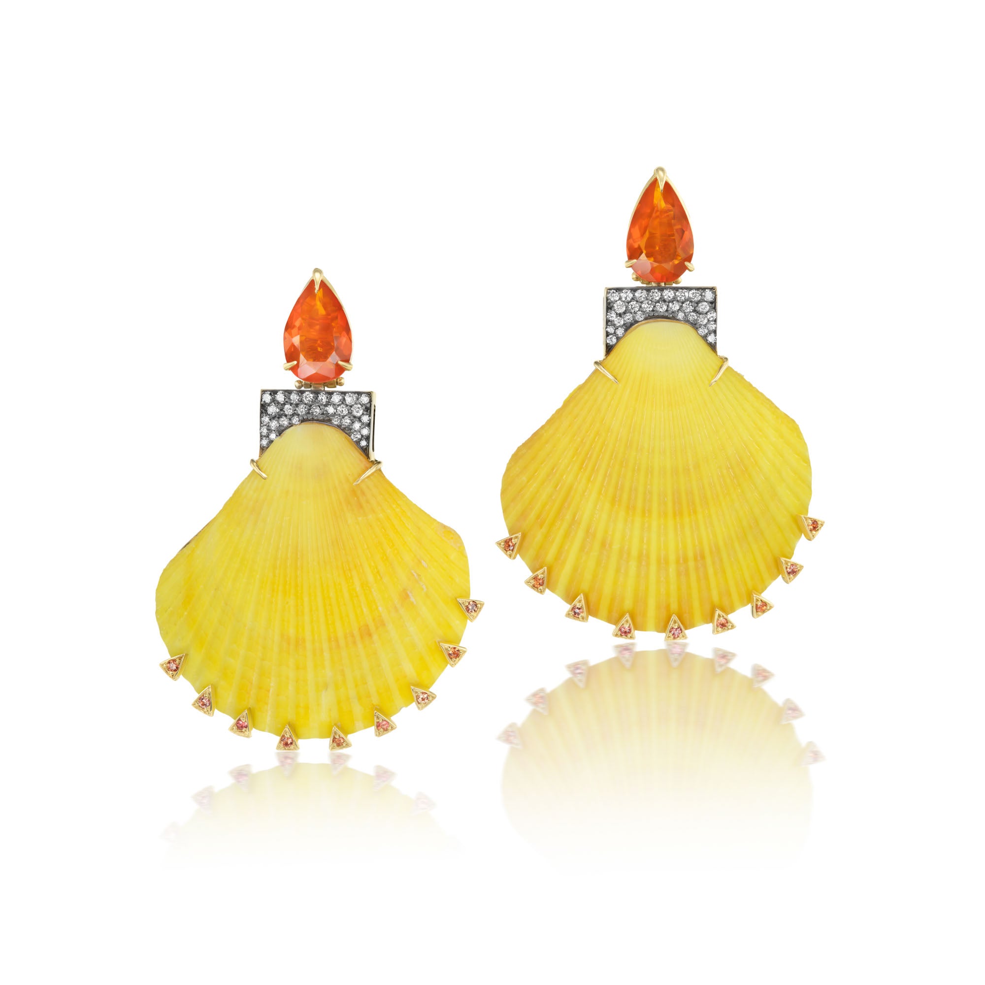 Yellow Shell Earrings