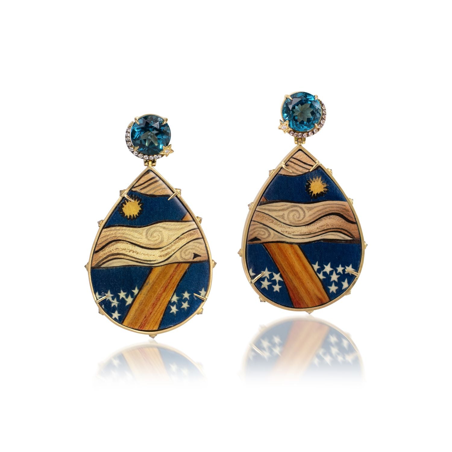 Via Lactea & London Blue Topaz Earrings