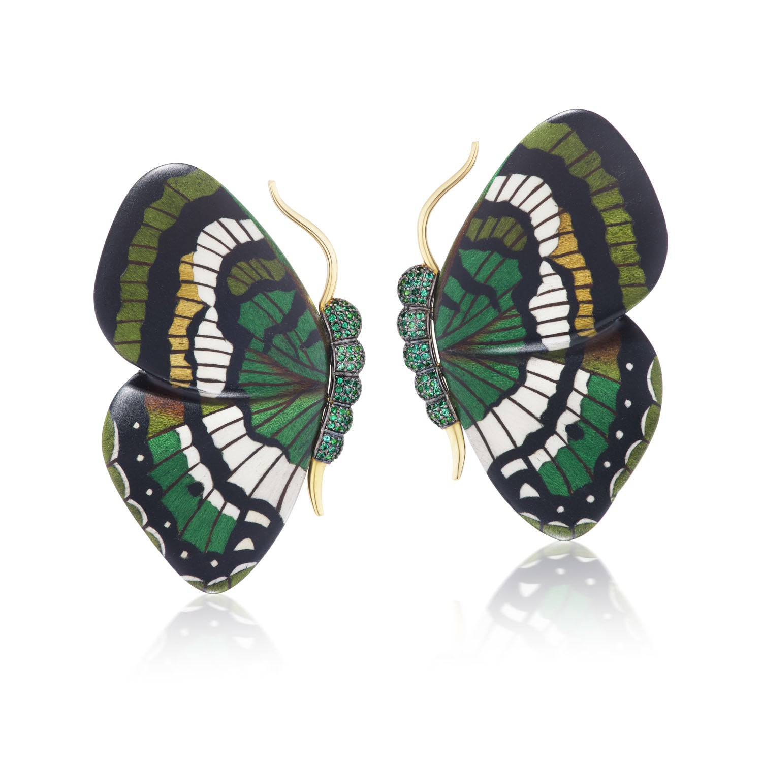 Emerald Butterfly Earrings