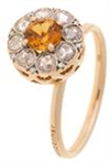 Citrine and Diamond Ring in Rose Gold