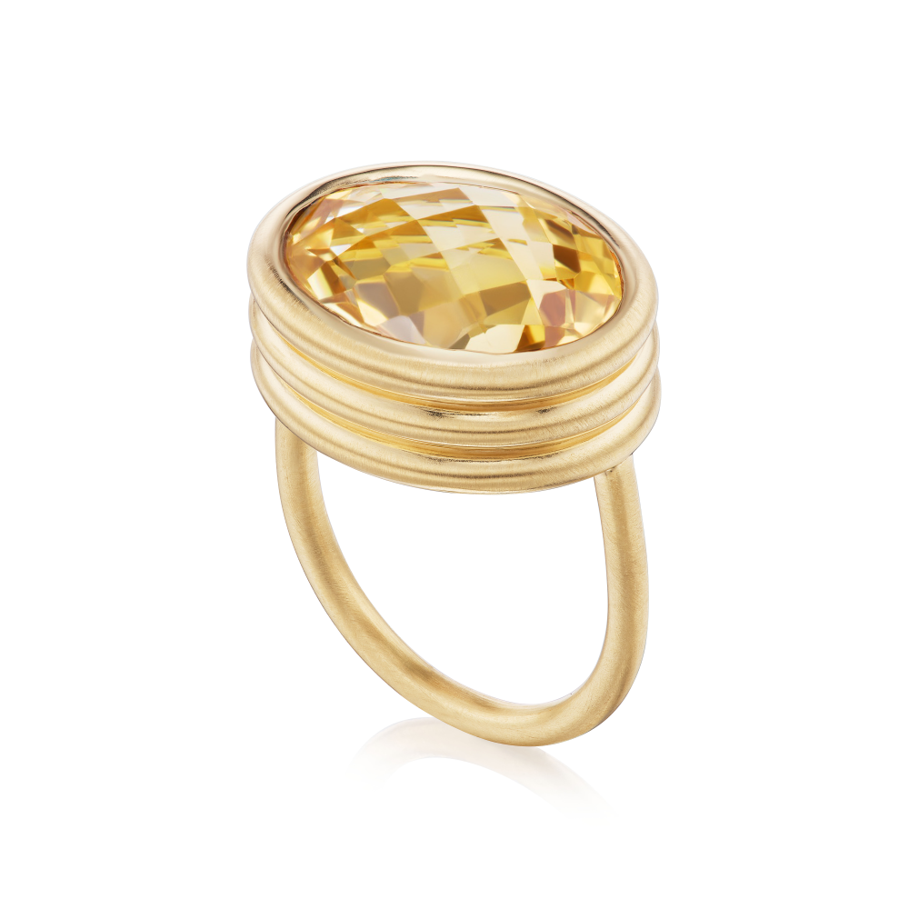 A Beck Scuba Ring with a citrine stone.