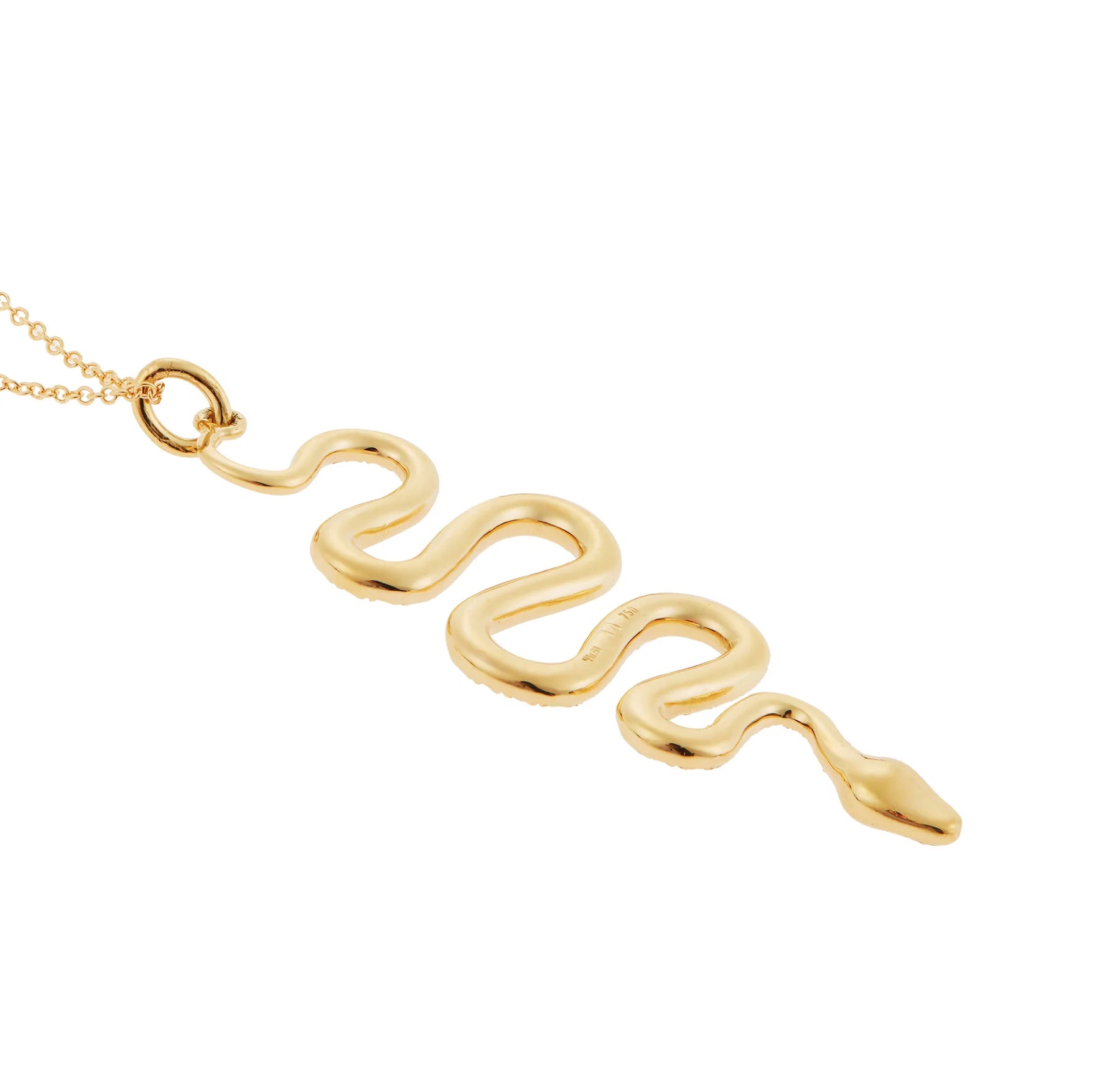 Champagne Diamond Black Mamba Snake Pendant in Yellow Gold