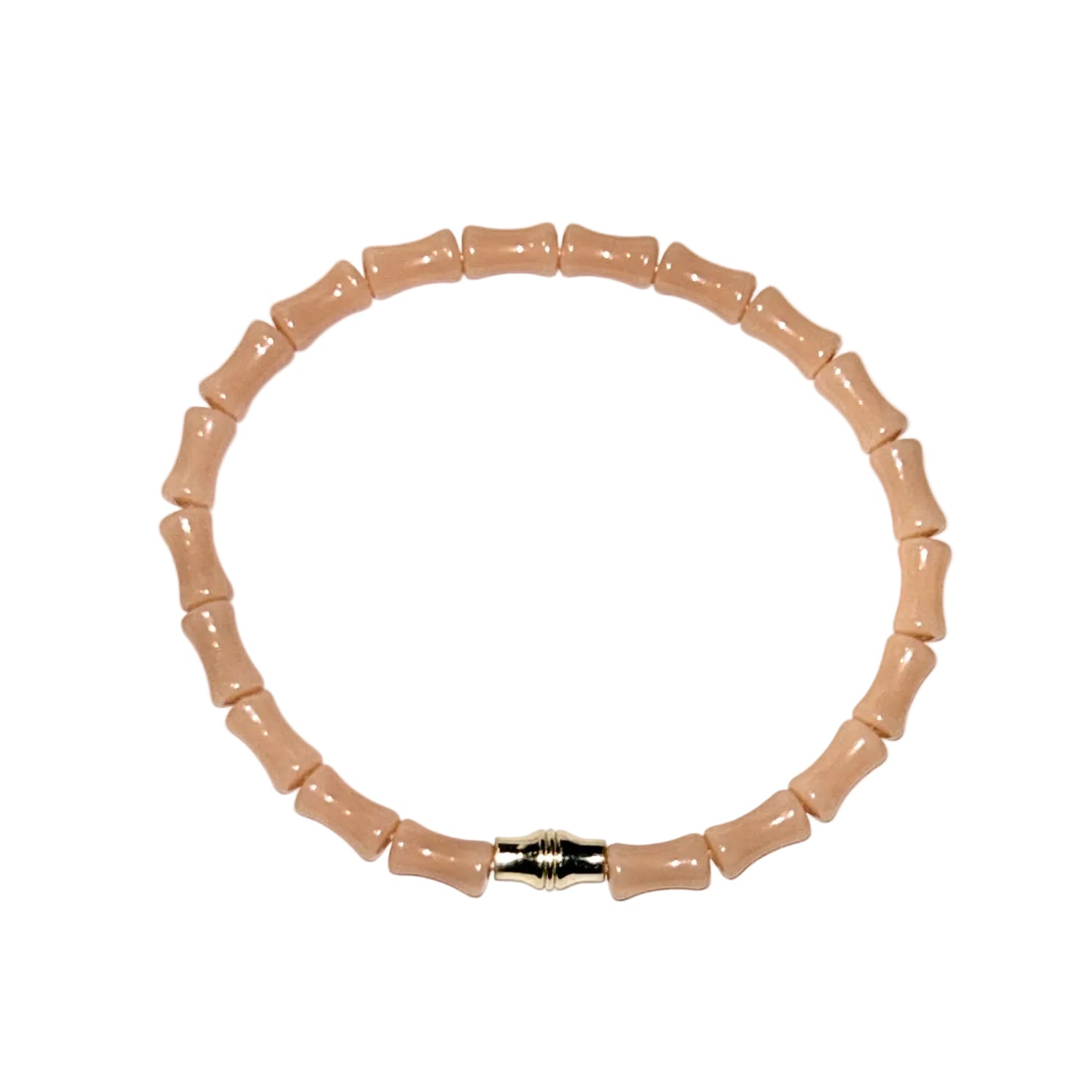 Apricot Bamboo Beaded Bracelet