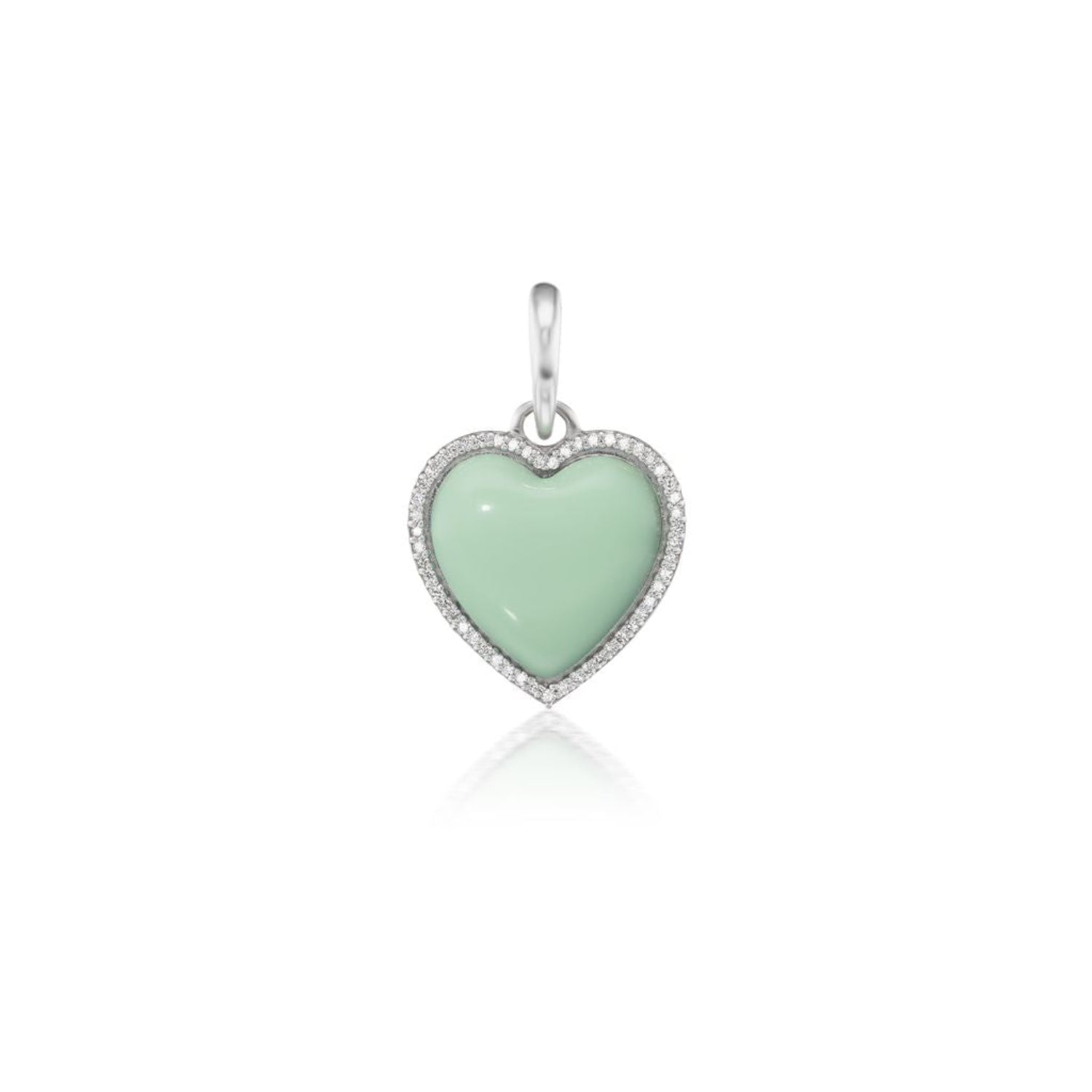 Diamond Halo Mint Green Candy Heart Charm