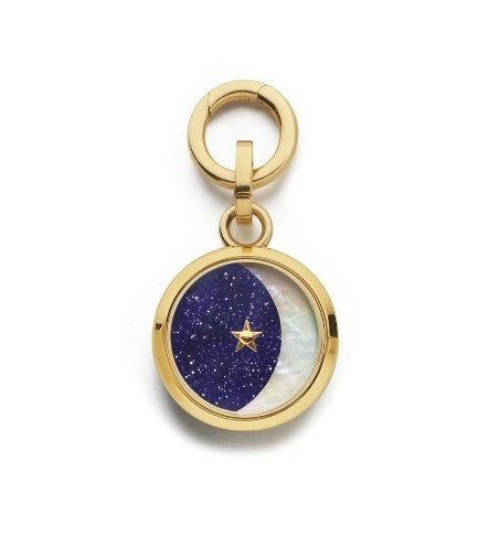 Carpe Diem Pendant with Aventurine and White Mother-of-Pearl in Yellow Gold