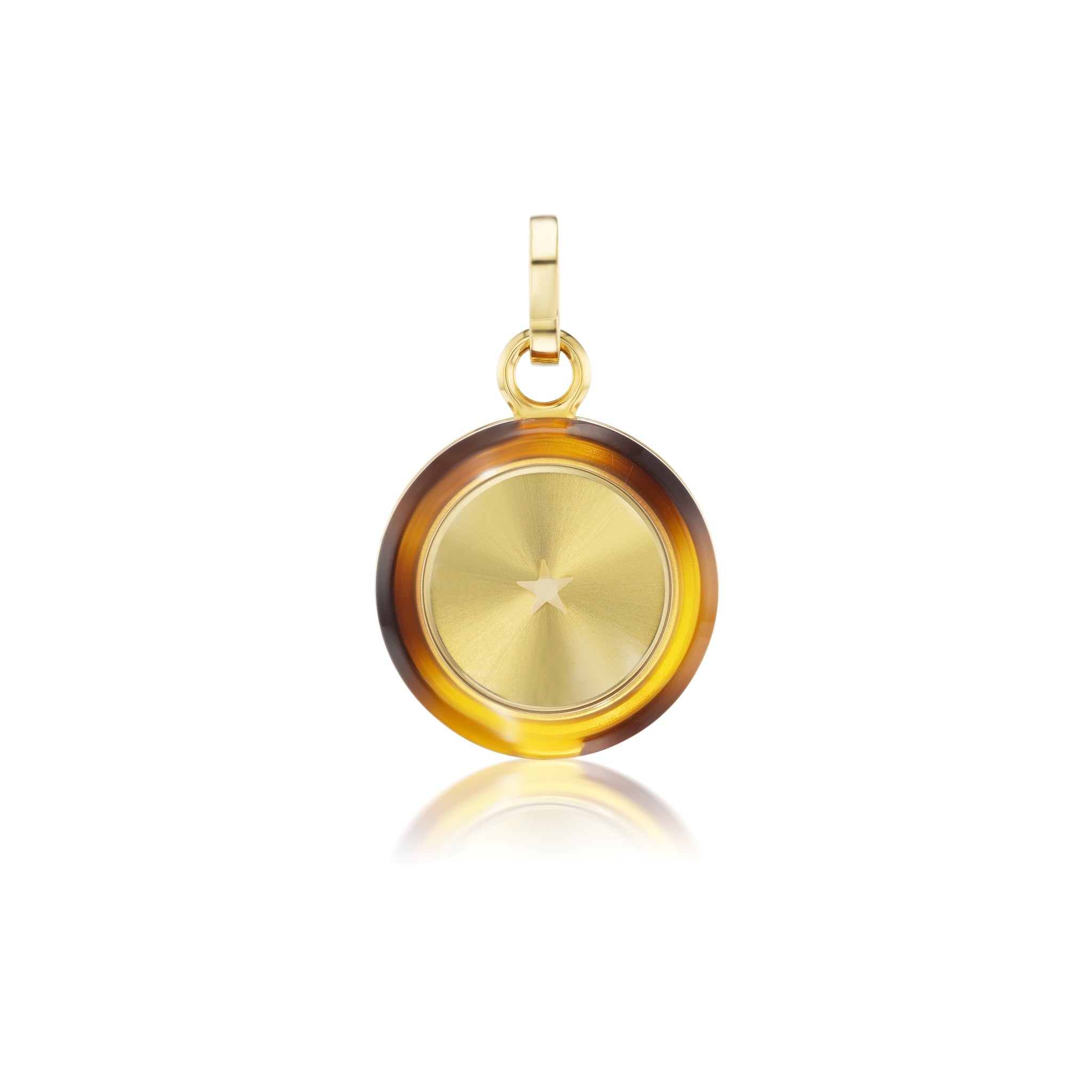 Carpe Diem Brown Resin & Golden Dial Charm