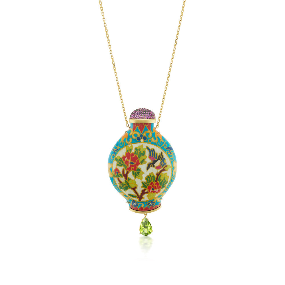 Multicolor Marquetry Bottle Necklace