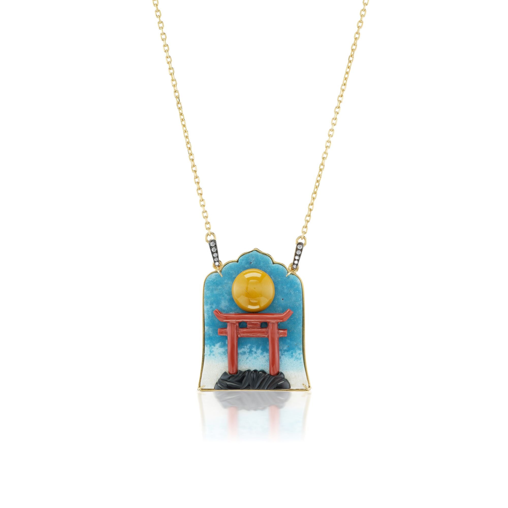 Onyx Plate East West Necklace