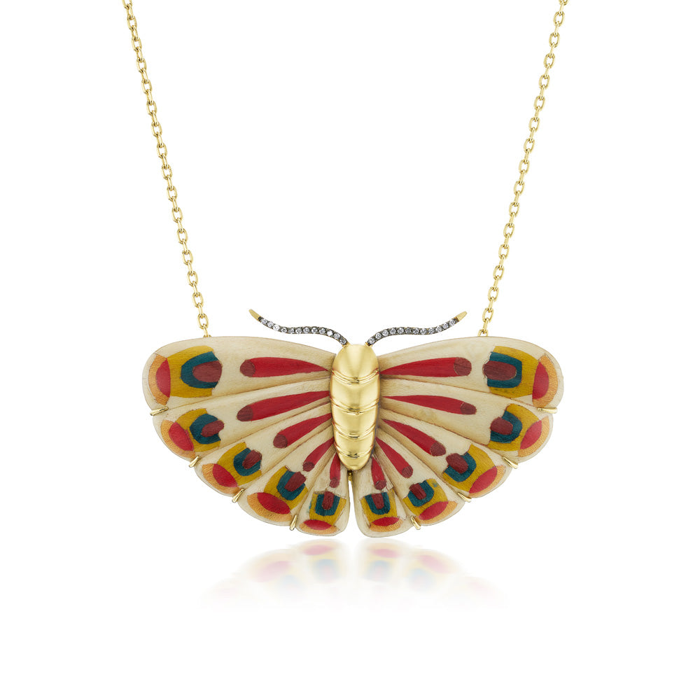 Marquetry Butterfly Necklace