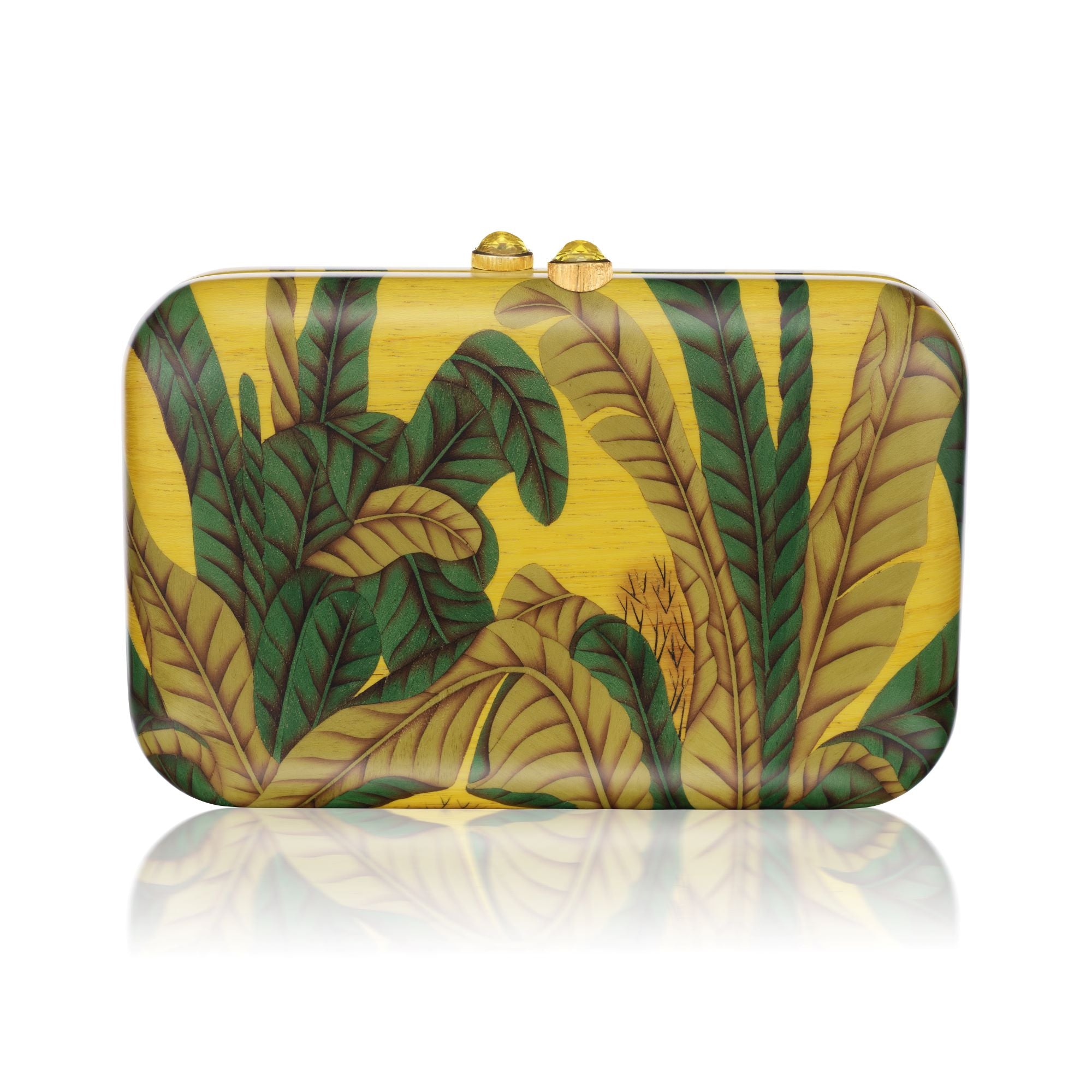Yellow Leaf Marquetry Handbag